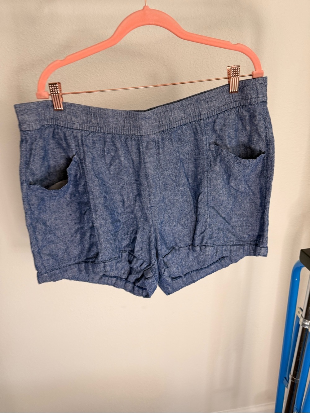 Old Navy Denim-Look High Waist Women’s Shorts - Blue